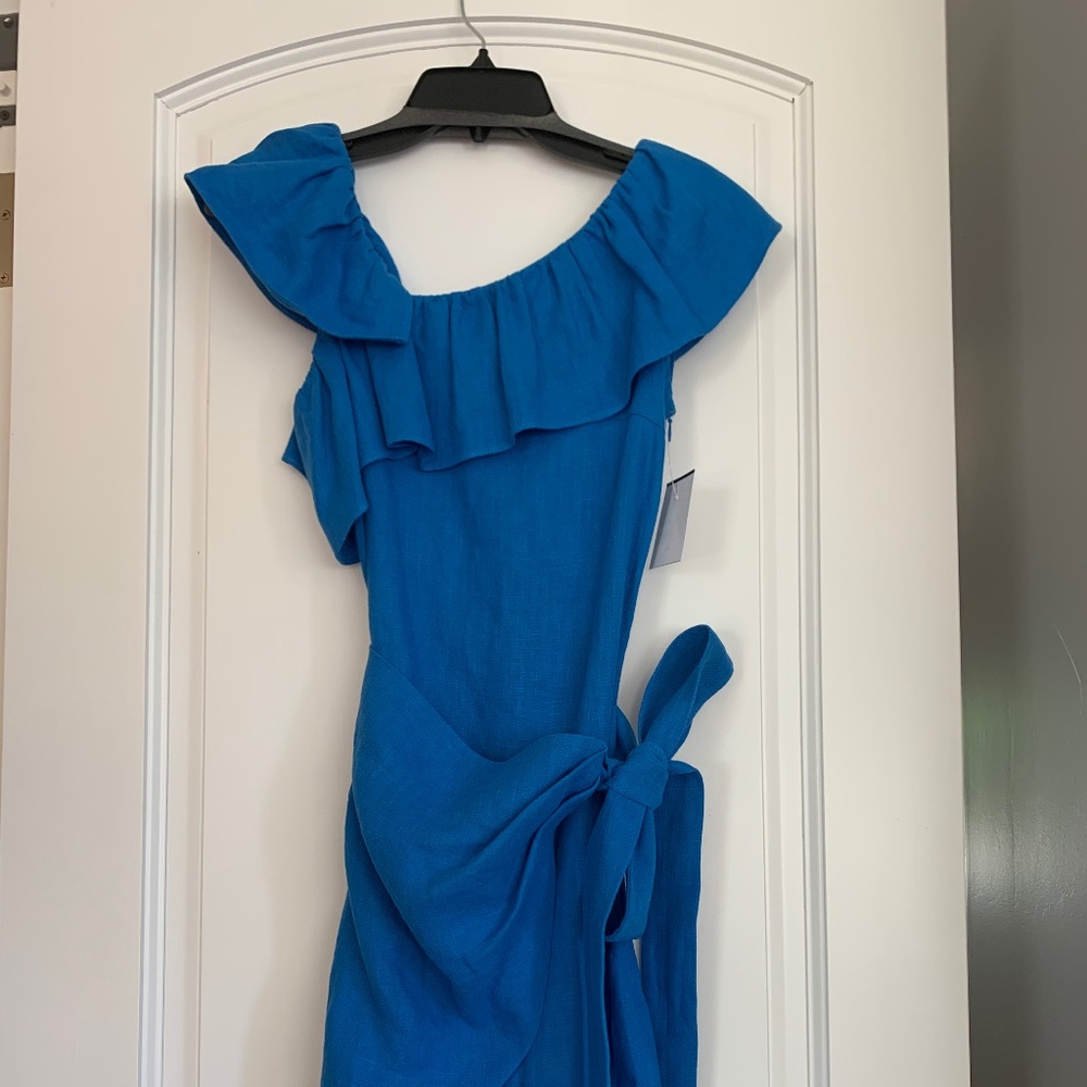 GOEN J. Asymmetrical Ruffle Wrap-Effect Mini Dress